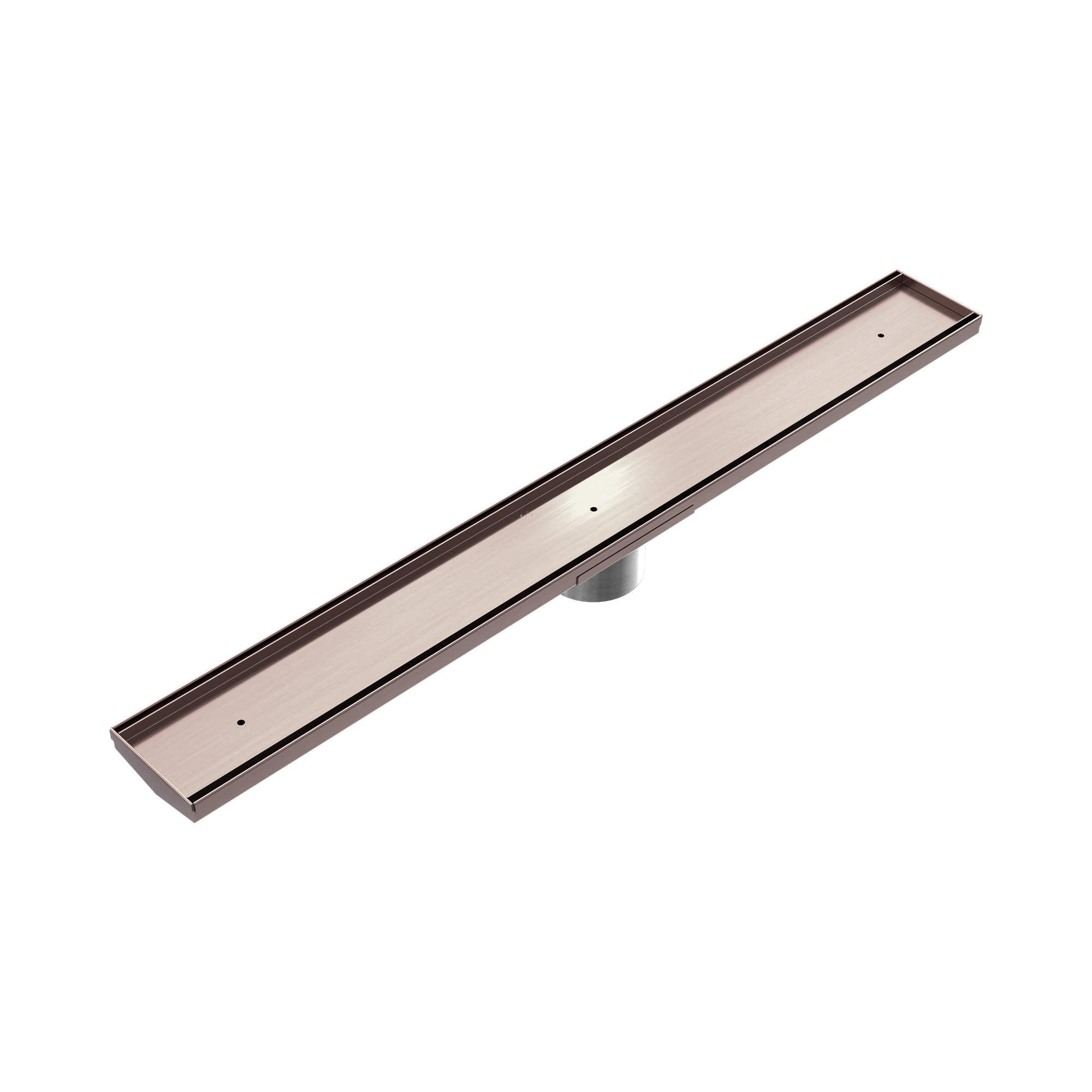 Nero Tile Insert V Channel 800x106mm Floor Grate 80mm Outlet, Brushed Bronze