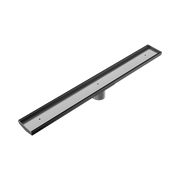 Nero Tile Insert V Channel 800x106mm Floor Grate 80mm Outlet, Gun Metal