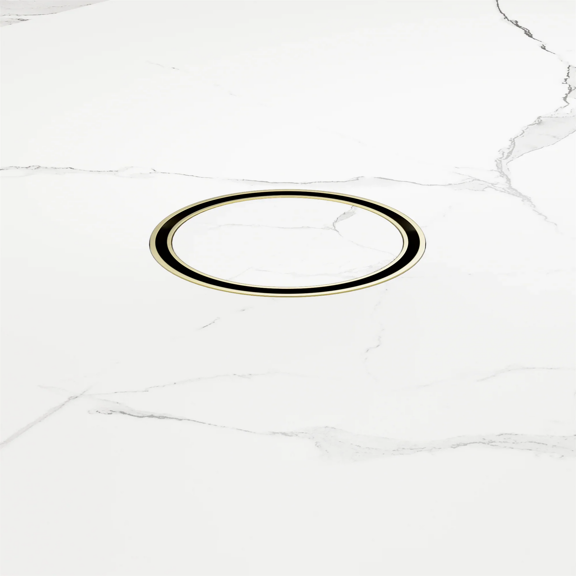 Nero 100mm Round Tile Insert Floor Waste 50mm Outlet, Brushed Gold
