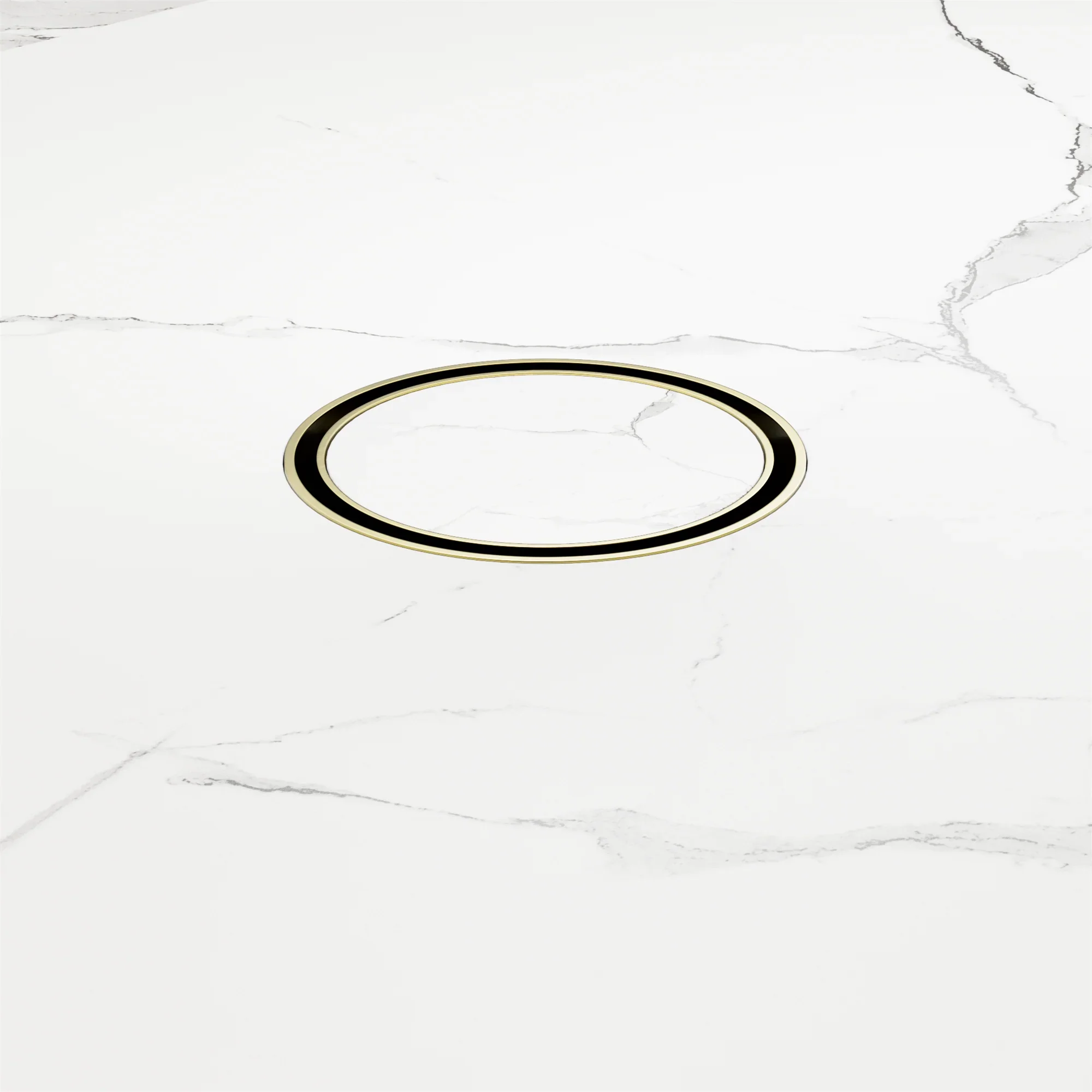 Nero 100mm Round Tile Insert Floor Waste 50mm Outlet, Brushed Gold