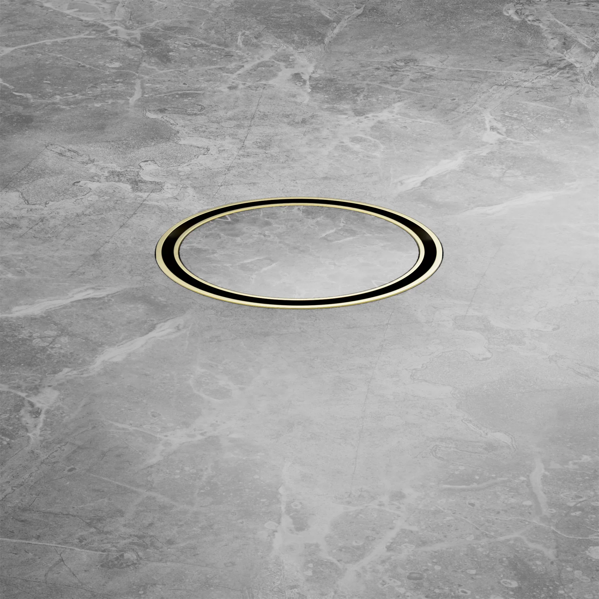 Nero 100mm Round Tile Insert Floor Waste 50mm Outlet, Brushed Gold