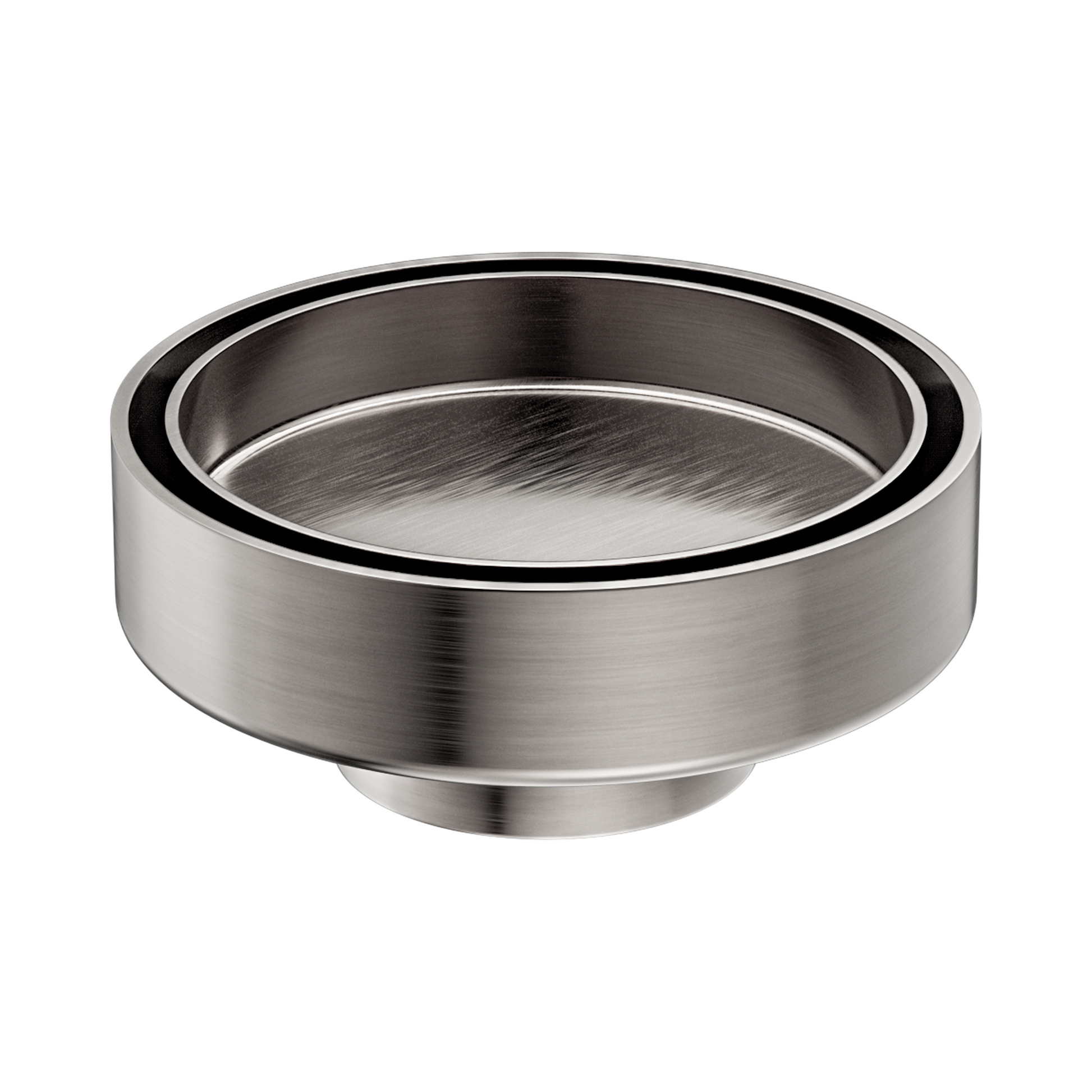 Nero 100mm Round Tile Insert Floor Waste 50mm Outlet, Brushed Nickel