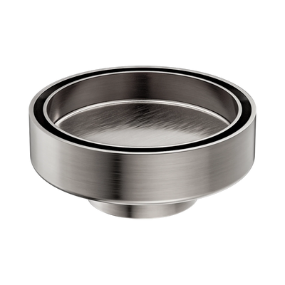 Nero 100mm Round Tile Insert Floor Waste 50mm Outlet, Brushed Nickel