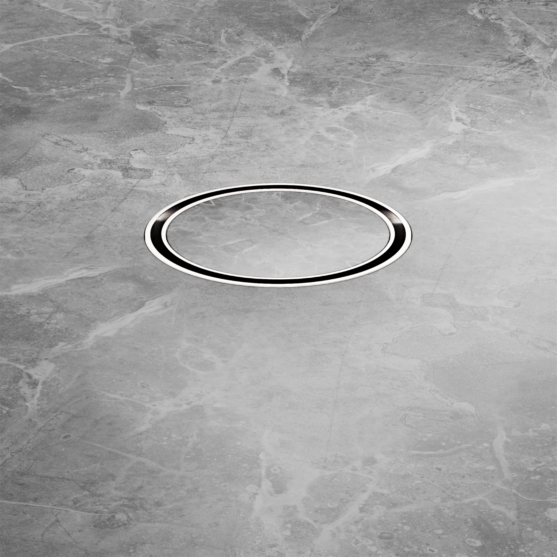 Nero 100mm Round Tile Insert Floor Waste 50mm Outlet, Brushed Nickel