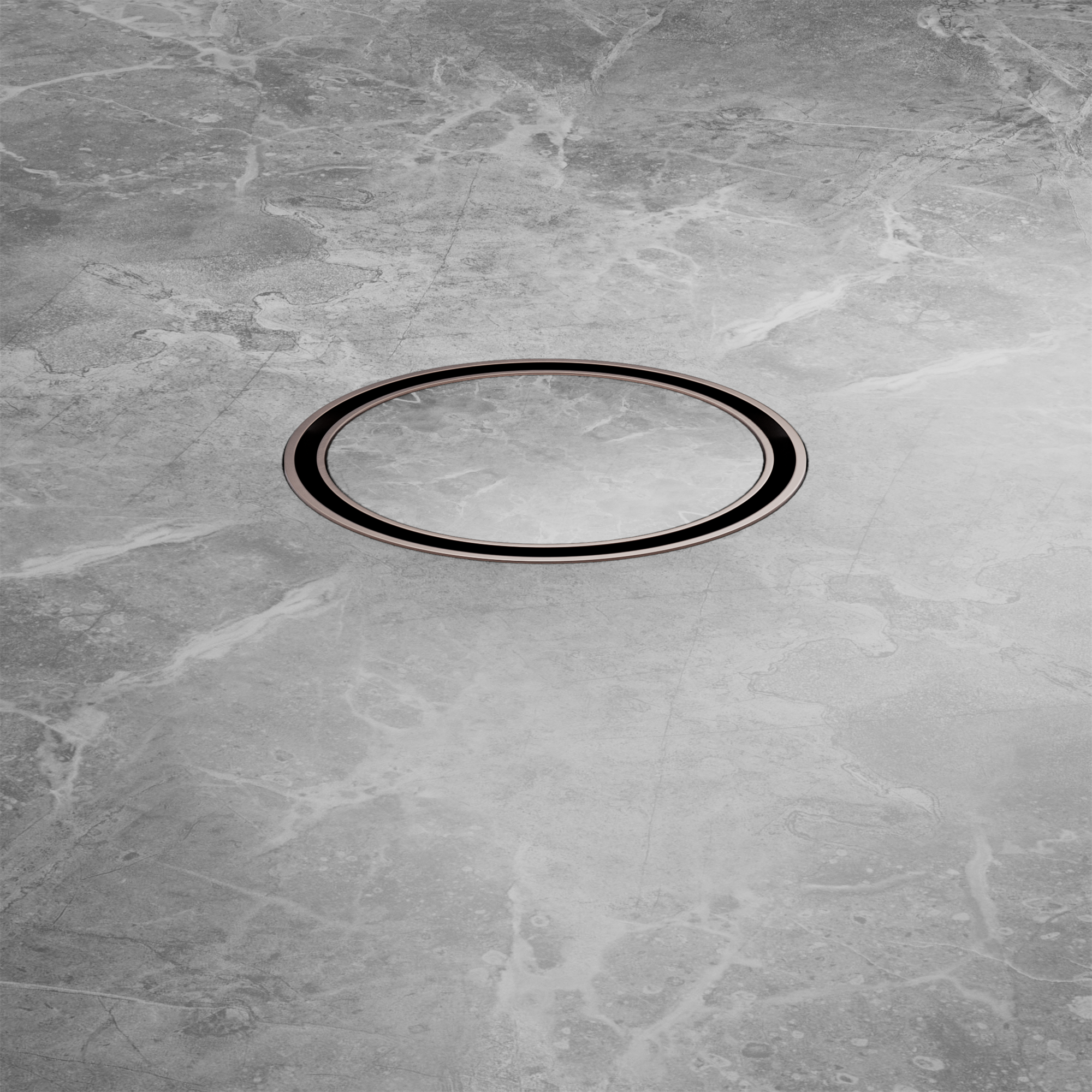 Nero 100mm Round Tile Insert Floor Waste 50mm Outlet, Brushed Bronze