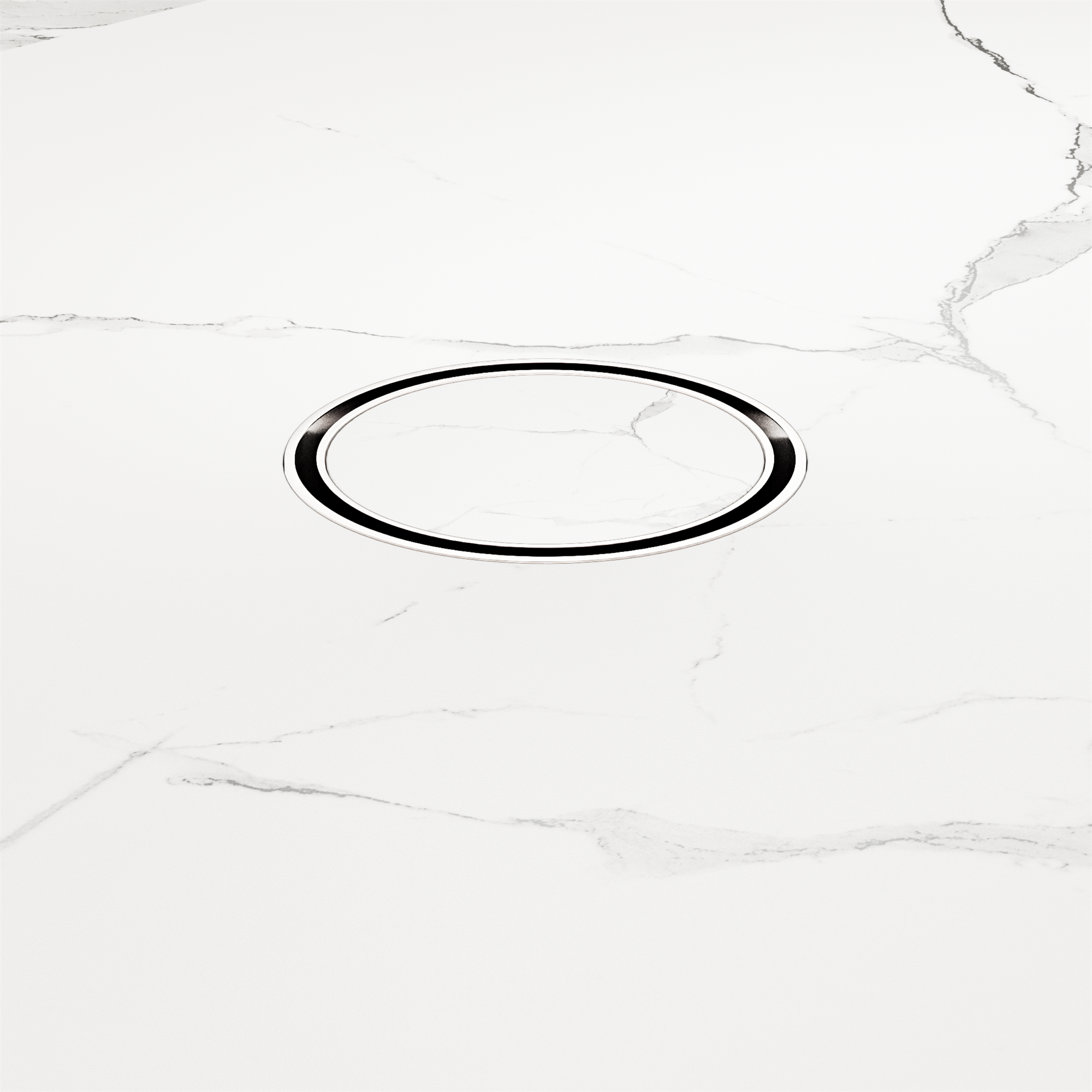 Nero 100mm Round Tile Insert Floor Waste 50mm Outlet, Chrome