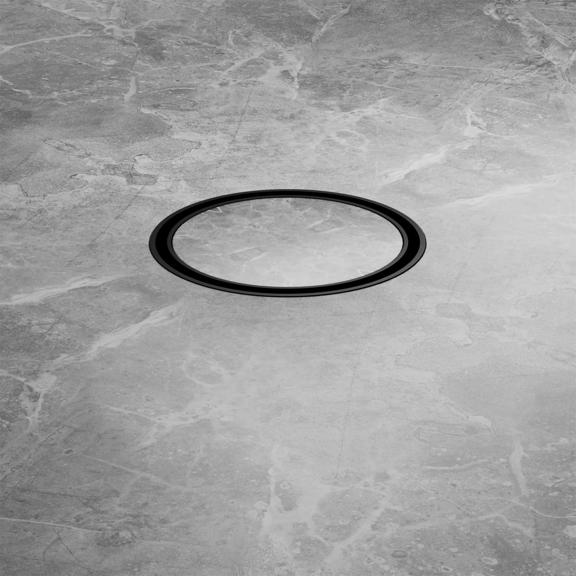 Nero 100mm Round Tile Insert Floor Waste 50mm Outlet, Matte Black