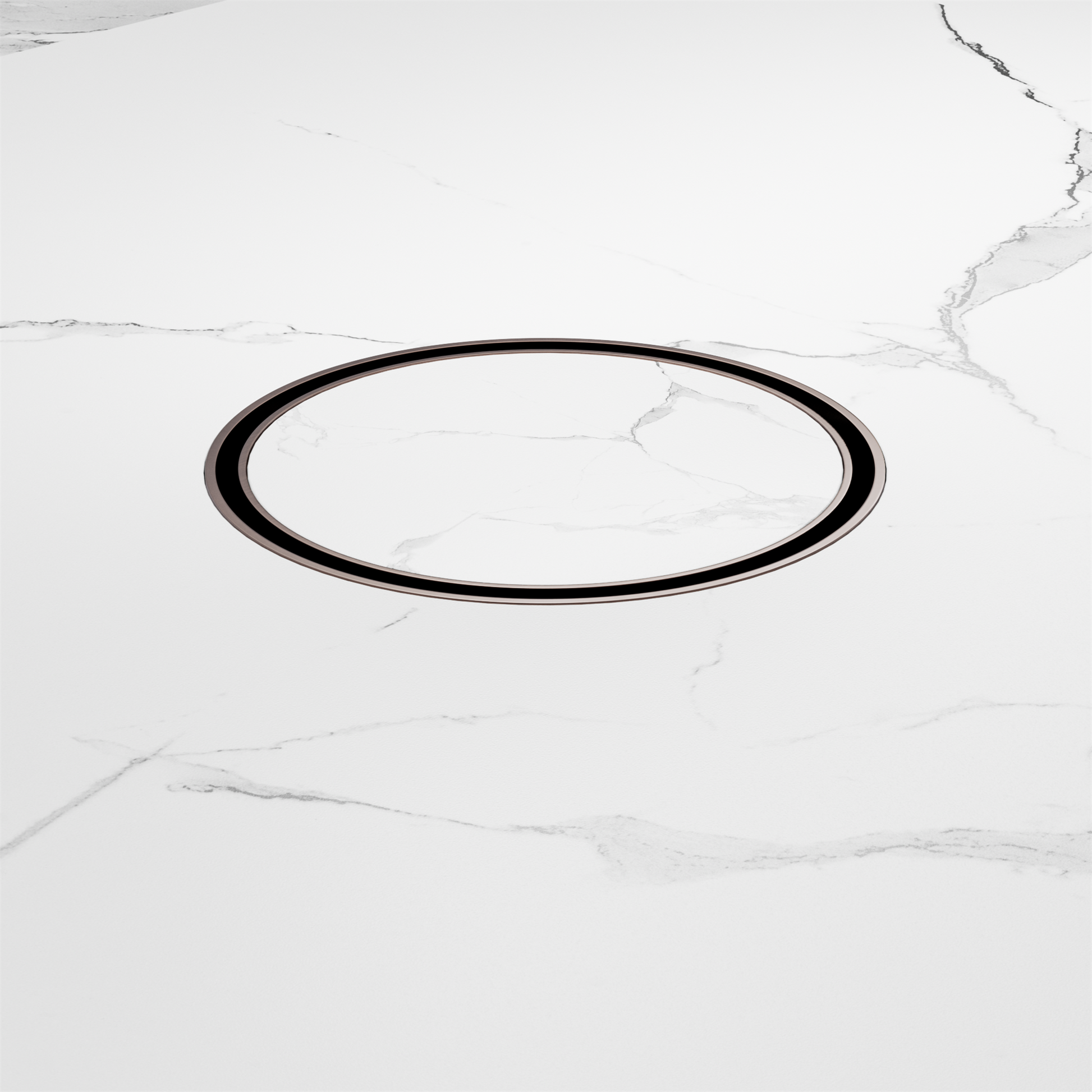 Nero 130mm Round Tile Insert Floor Waste 80mm Outlet, Brushed Bronze