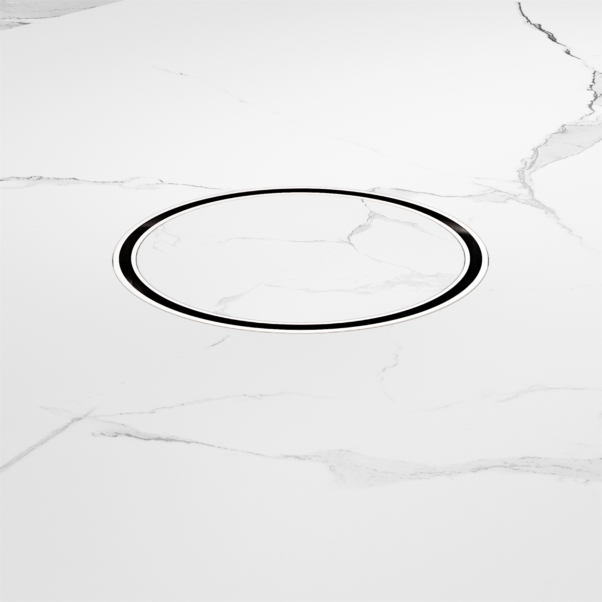 Nero 130mm Round Tile Insert Floor Waste 80mm Outlet, Chrome