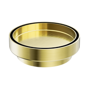 Nero 130mm Round Tile Insert Floor Waste 100mm Outlet, Brushed Gold