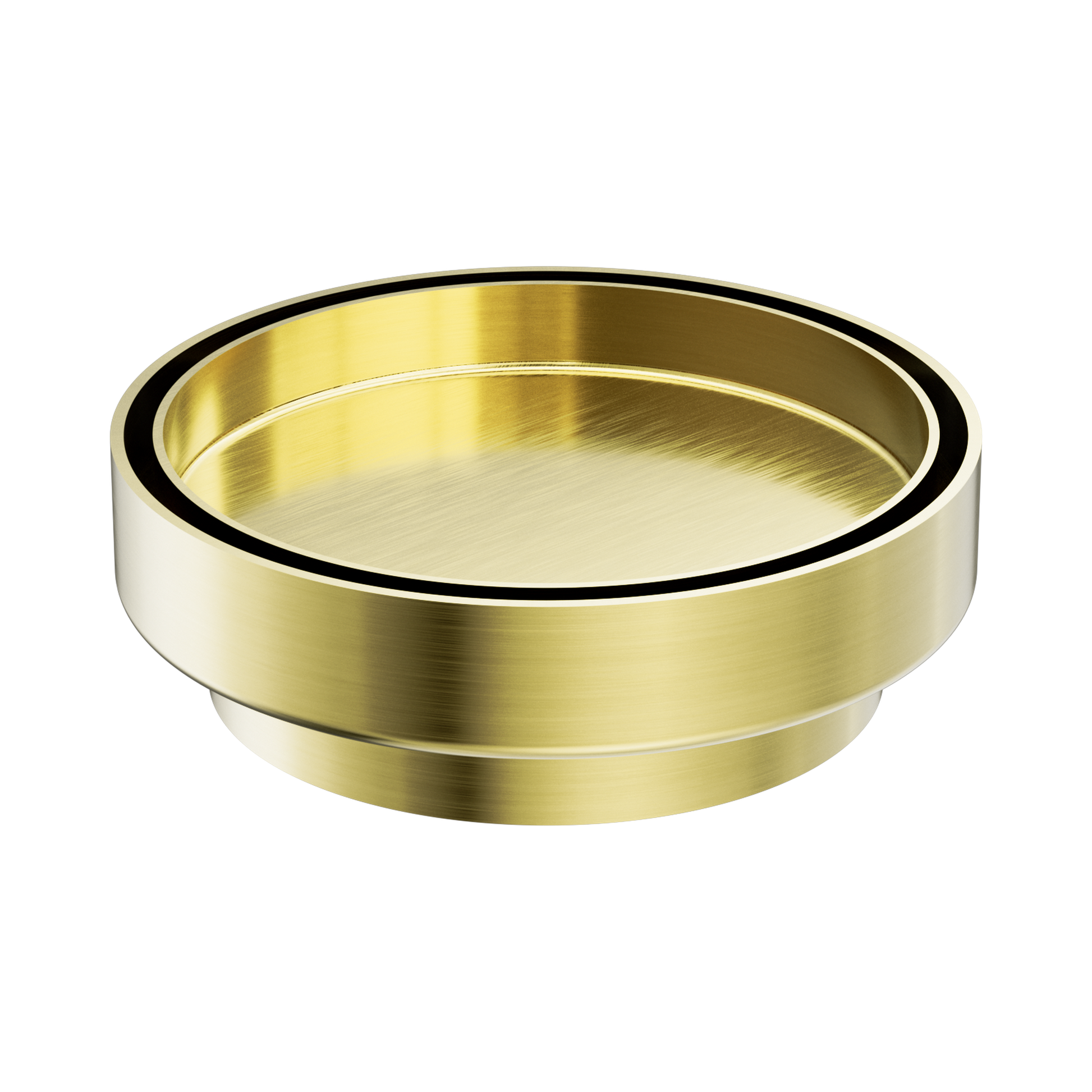 Nero 130mm Round Tile Insert Floor Waste 100mm Outlet, Brushed Gold