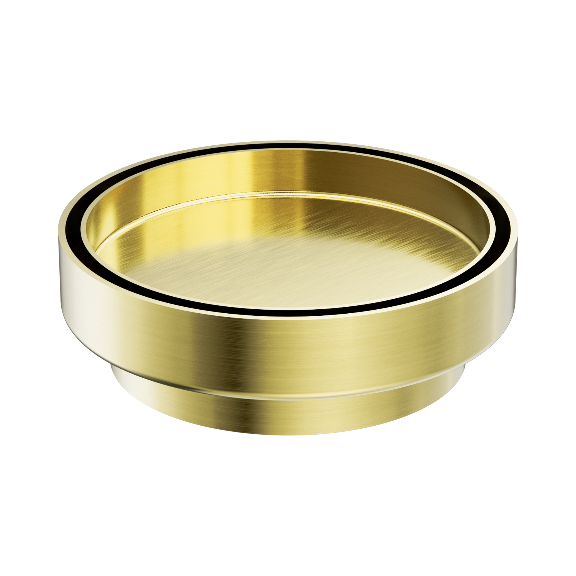 Nero 130mm Round Tile Insert Floor Waste 100mm Outlet, Brushed Gold