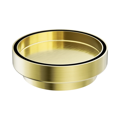 Nero 130mm Round Tile Insert Floor Waste 100mm Outlet, Brushed Gold