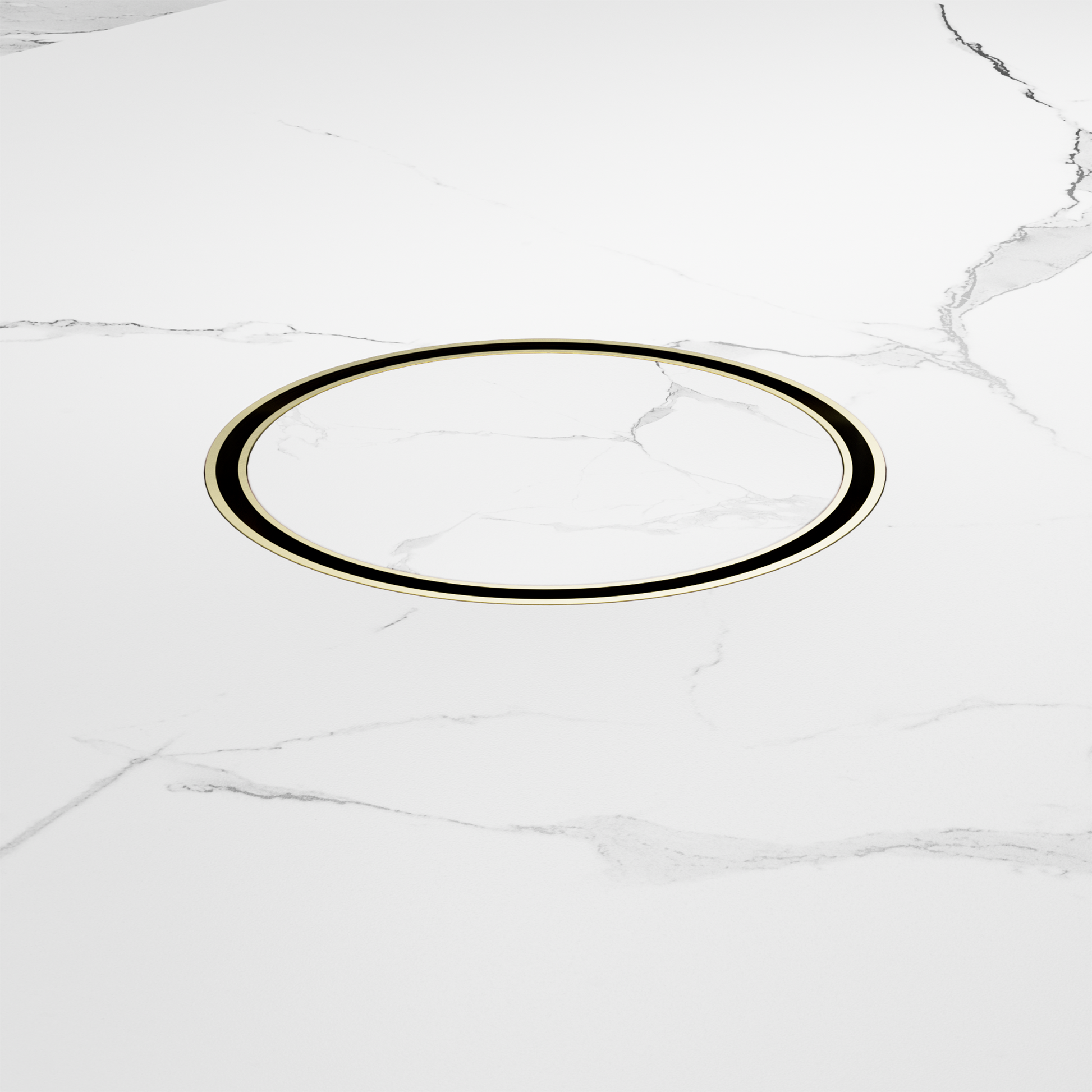 Nero 130mm Round Tile Insert Floor Waste 100mm Outlet, Brushed Gold