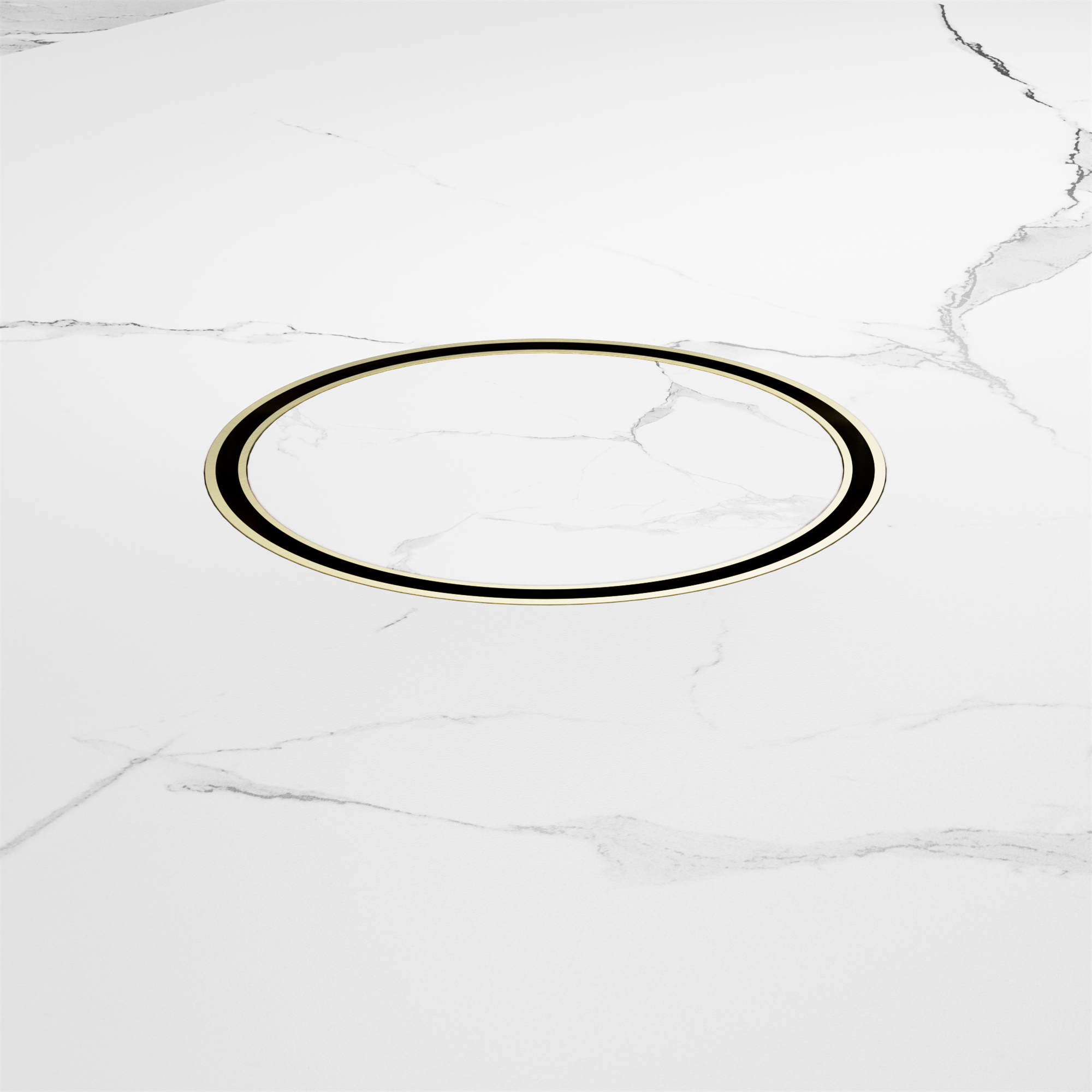 Nero 130mm Round Tile Insert Floor Waste 100mm Outlet, Brushed Gold