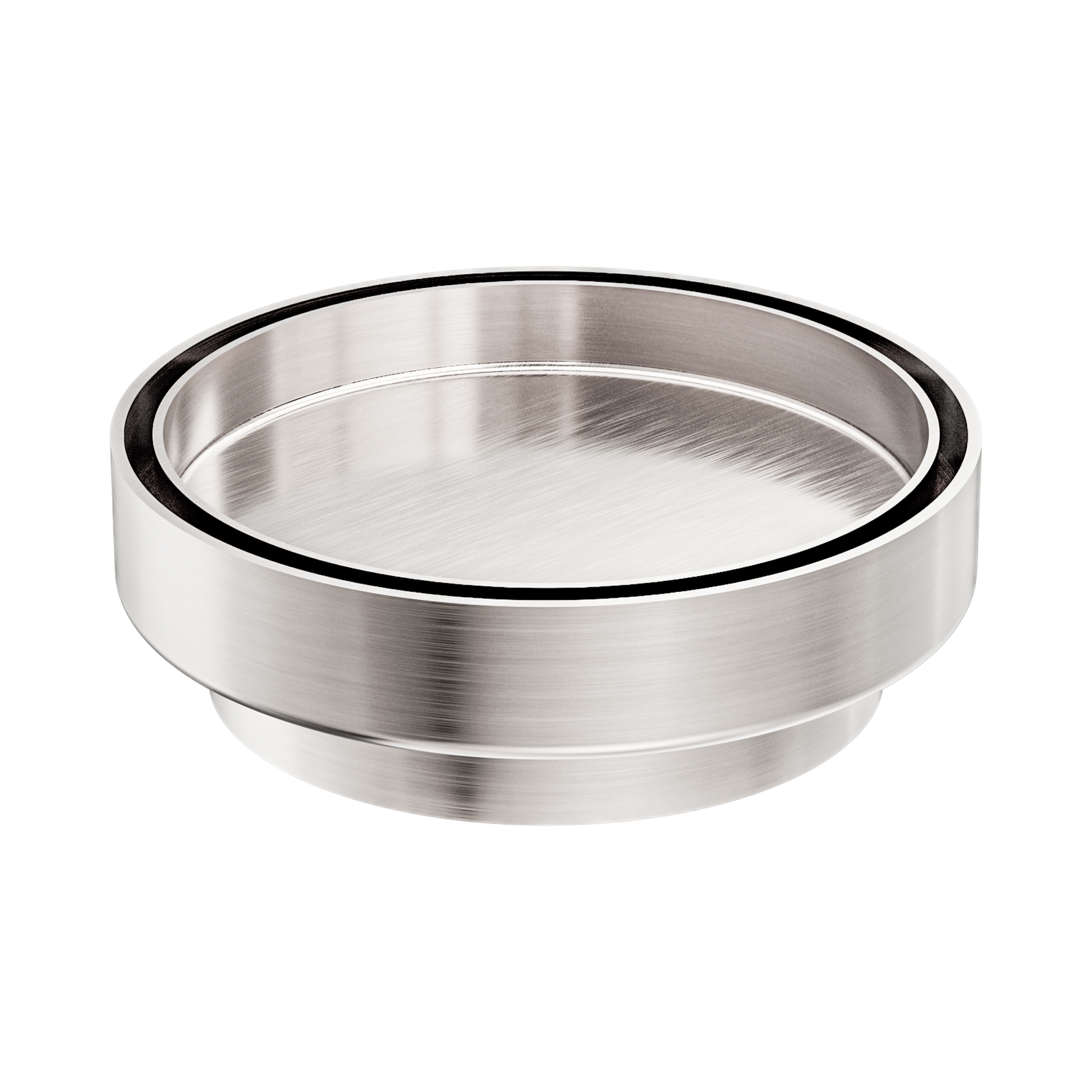 Nero 130mm Round Tile Insert Floor Waste 100mm Outlet, Brushed Nickel