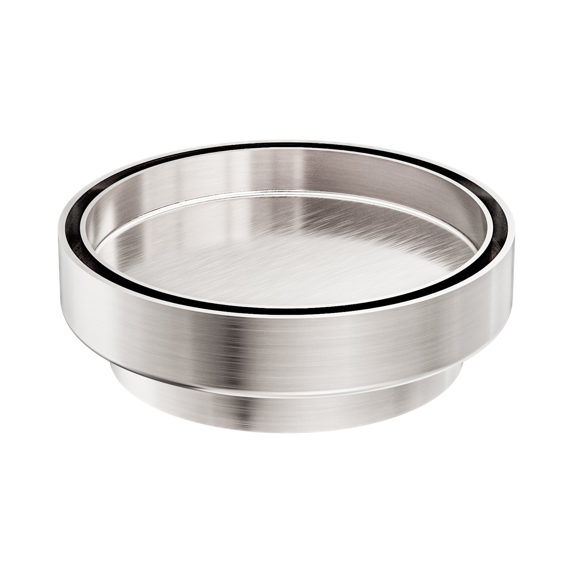Nero 130mm Round Tile Insert Floor Waste 100mm Outlet, Brushed Nickel