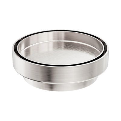 Nero 130mm Round Tile Insert Floor Waste 100mm Outlet, Brushed Nickel