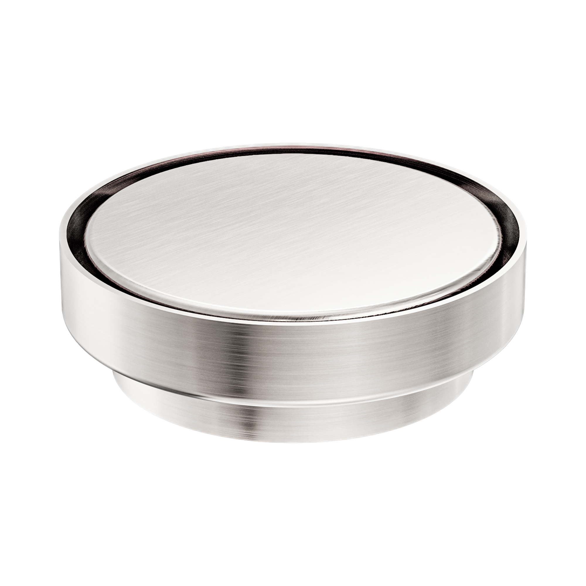 Nero 130mm Round Tile Insert Floor Waste 100mm Outlet, Brushed Nickel