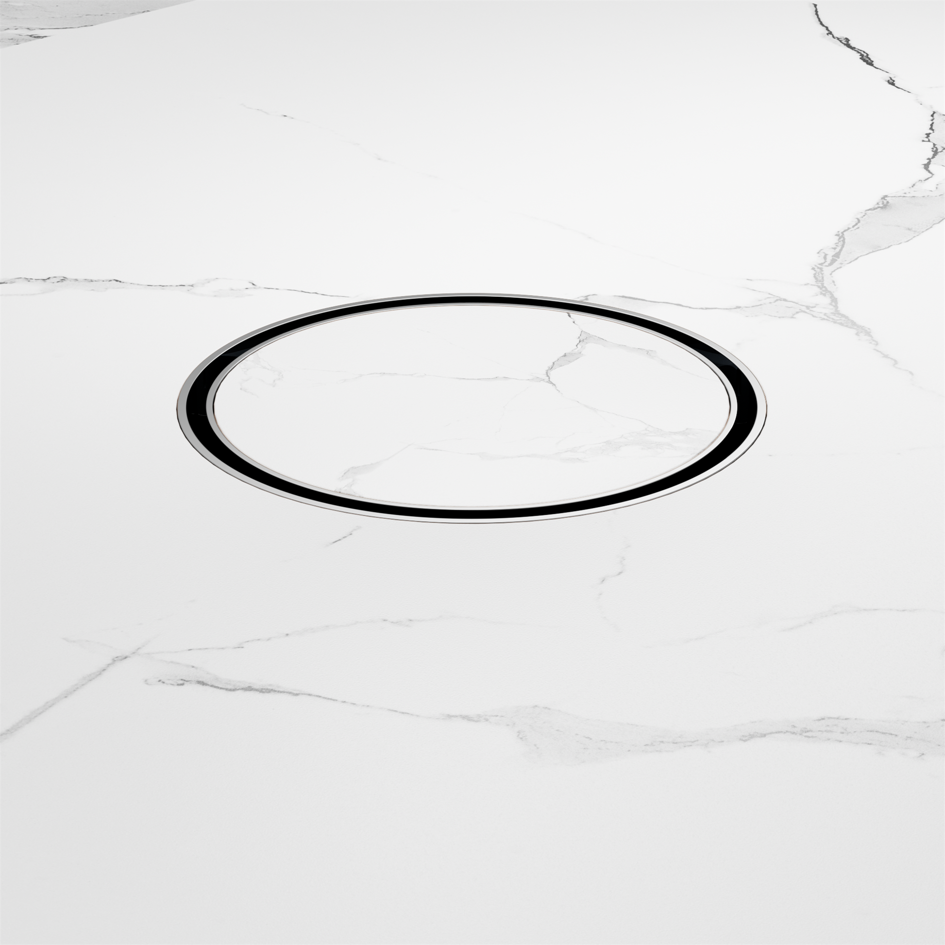 Nero 130mm Round Tile Insert Floor Waste 100mm Outlet, Brushed Nickel