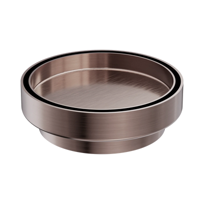 Nero 130mm Round Tile Insert Floor Waste 100mm Outlet, Brushed Bronze