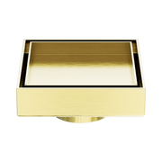 Nero 100mm Square Tile Insert Floor Waste 50mm Outlet, Brushed Gold