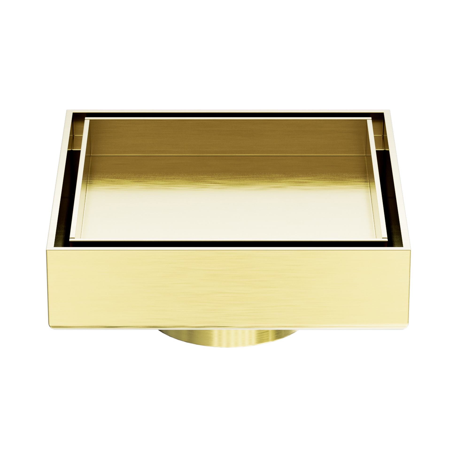 Nero 100mm Square Tile Insert Floor Waste 50mm Outlet, Brushed Gold