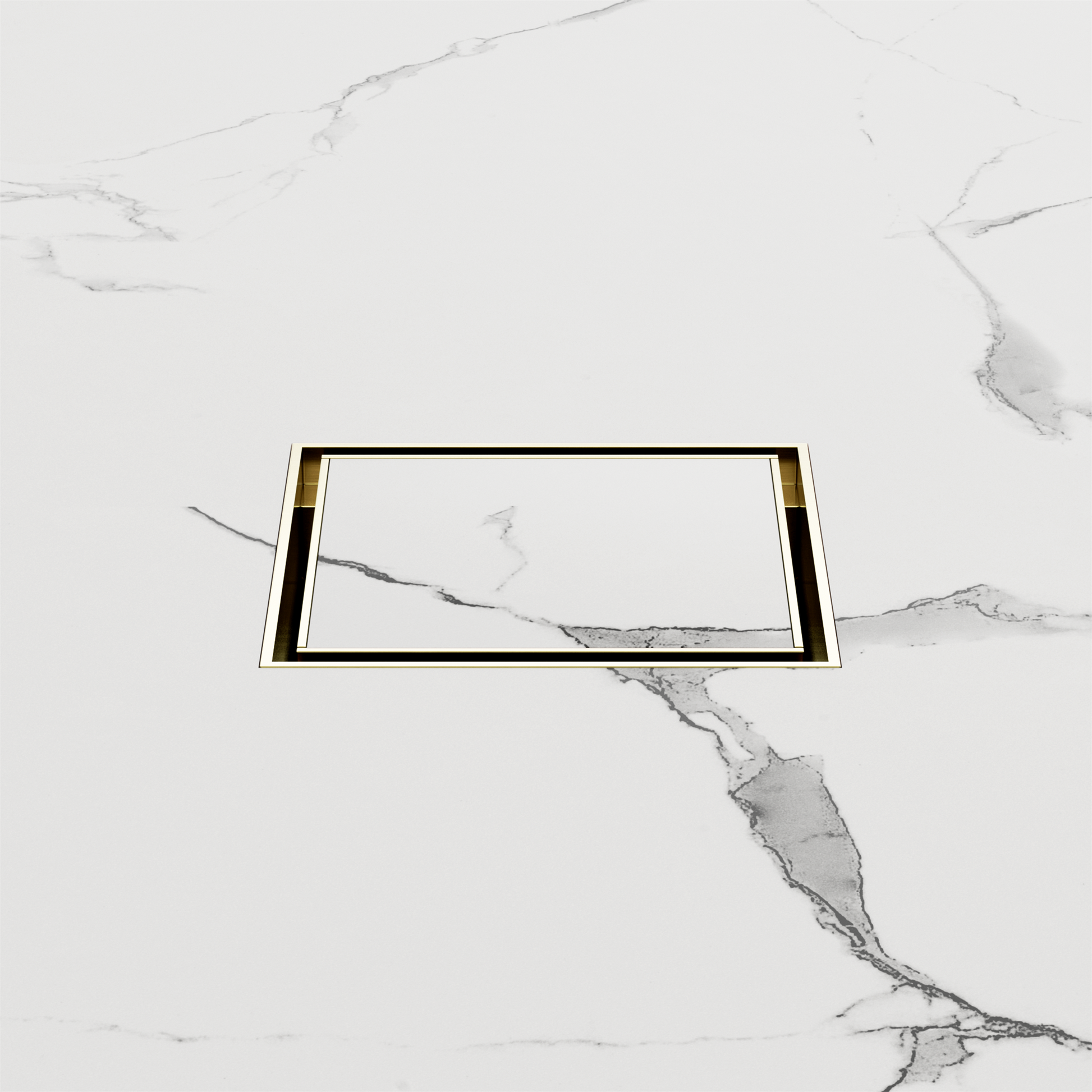 Nero 100mm Square Tile Insert Floor Waste 50mm Outlet, Brushed Gold