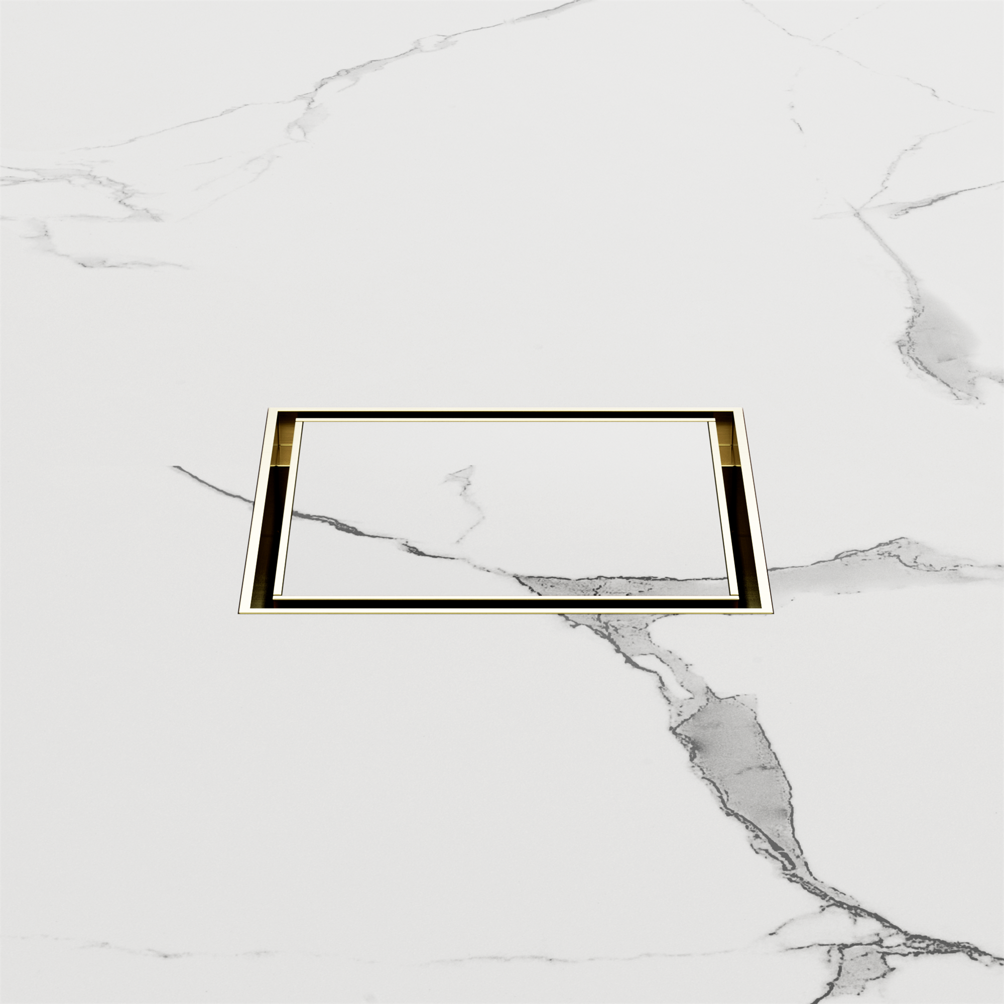 Nero 100mm Square Tile Insert Floor Waste 50mm Outlet, Brushed Gold