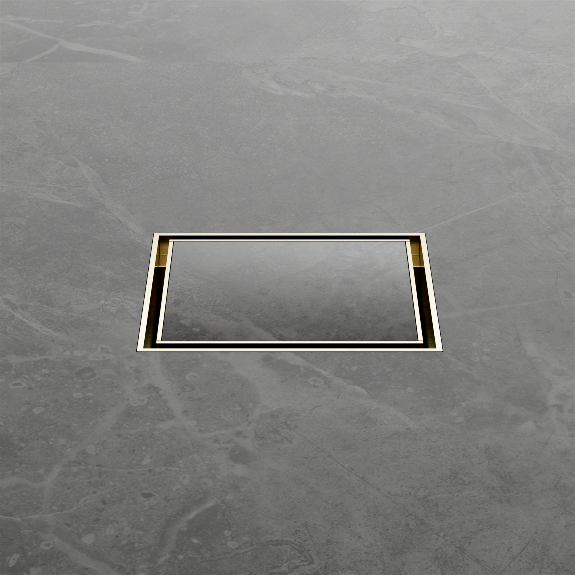 Nero 100mm Square Tile Insert Floor Waste 50mm Outlet, Brushed Gold