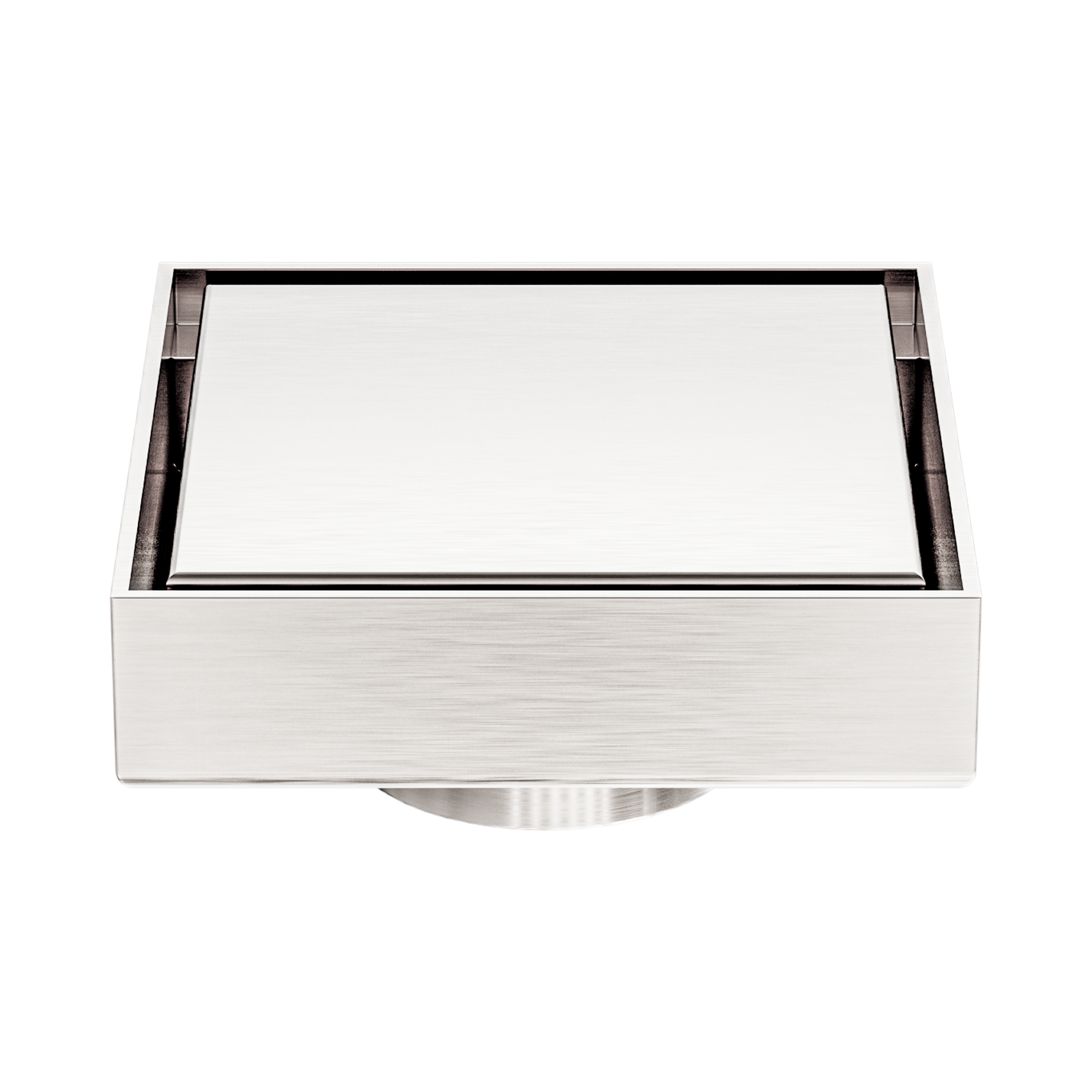 Nero 100mm Square Tile Insert Floor Waste 50mm Outlet, Brushed Nickel