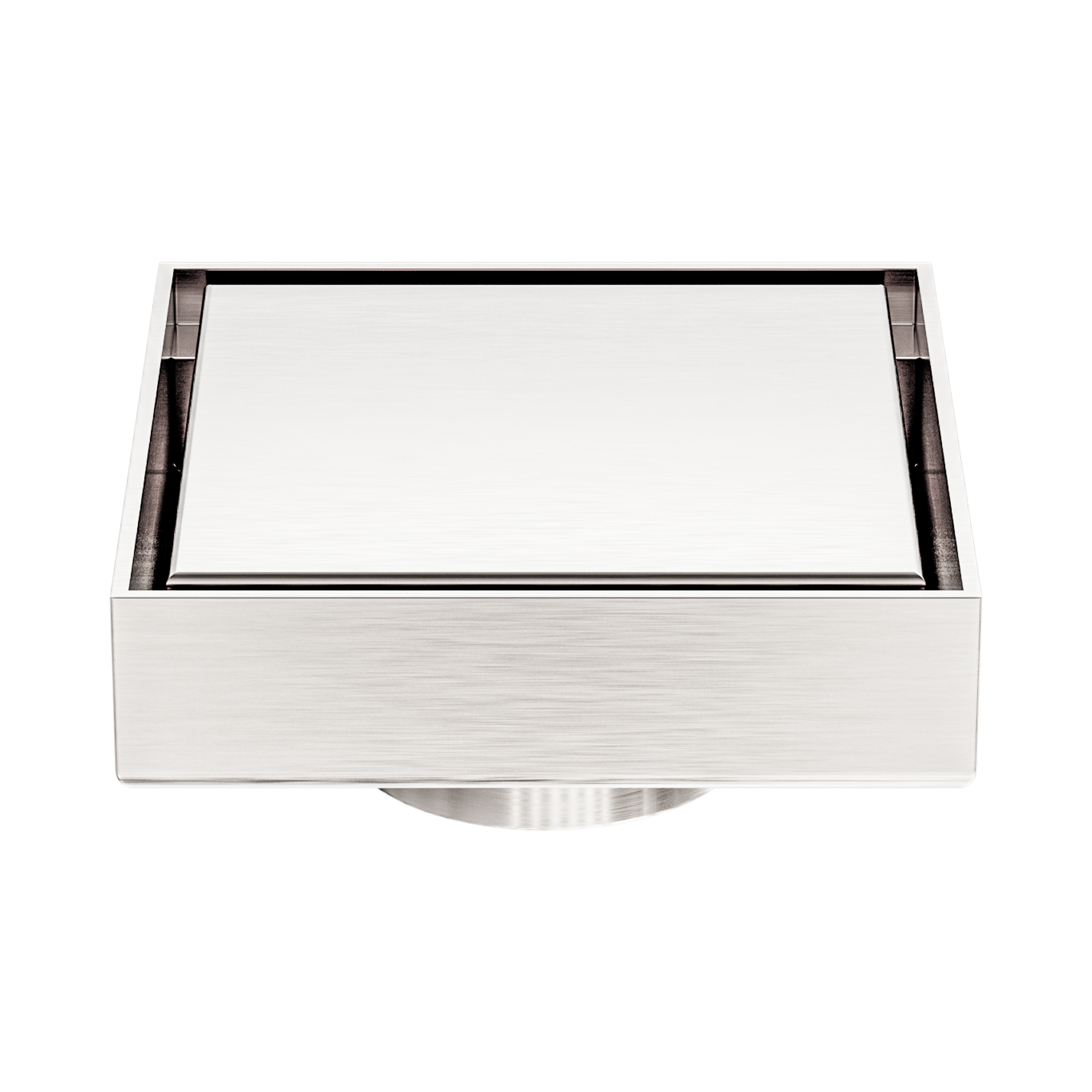Nero 100mm Square Tile Insert Floor Waste 50mm Outlet, Brushed Nickel