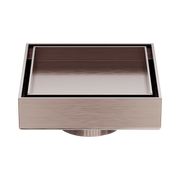 Nero 100mm Square Tile Insert Floor Waste 50mm Outlet, Brushed Bronze