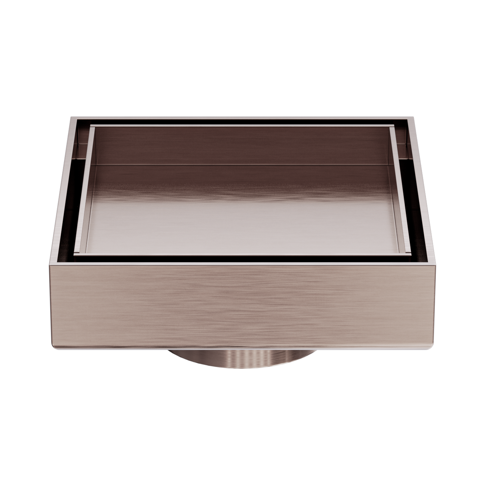 Nero 100mm Square Tile Insert Floor Waste 50mm Outlet, Brushed Bronze