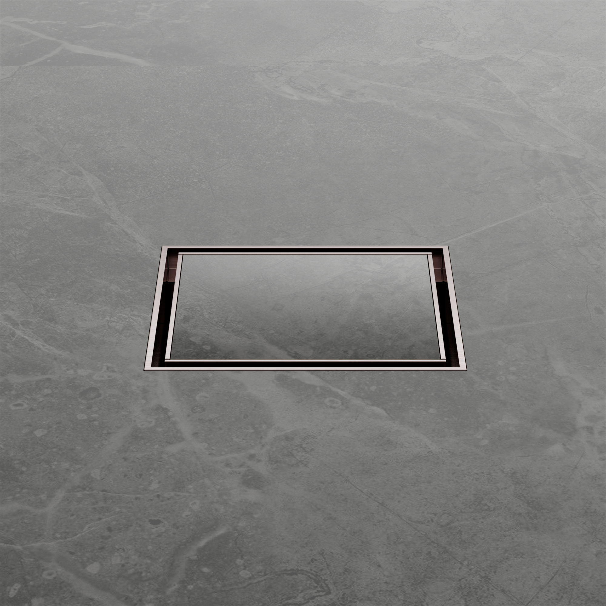 Nero 100mm Square Tile Insert Floor Waste 50mm Outlet, Brushed Bronze