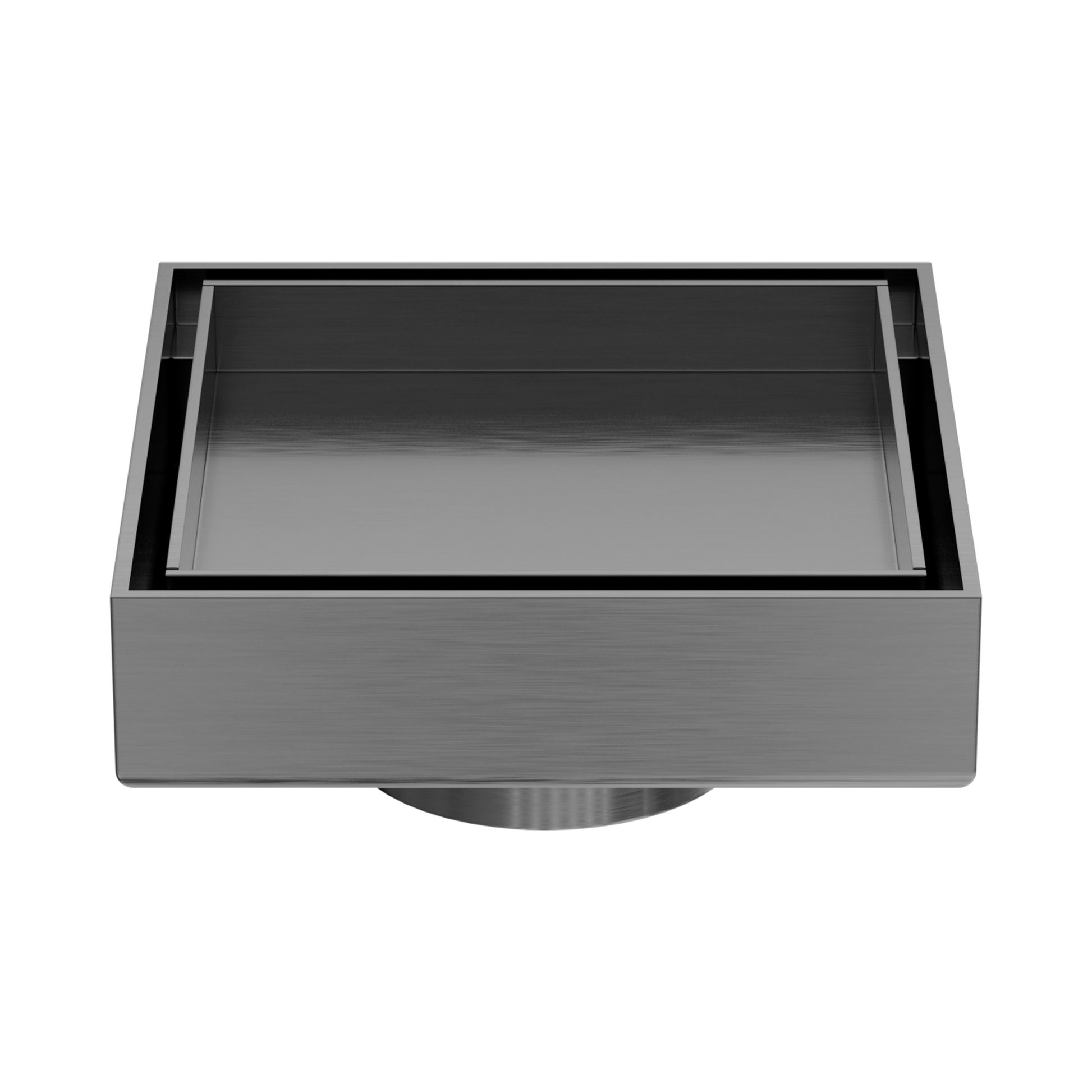 Nero 100mm Square Tile Insert Floor Waste 50mm Outlet, Gun Metal