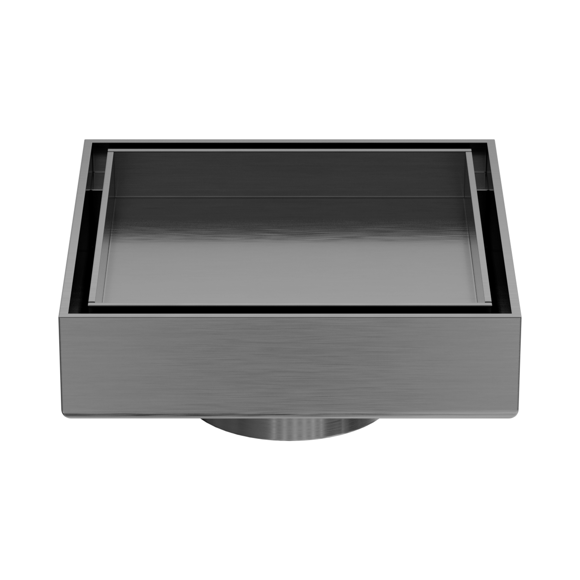 Nero 100mm Square Tile Insert Floor Waste 50mm Outlet, Gun Metal