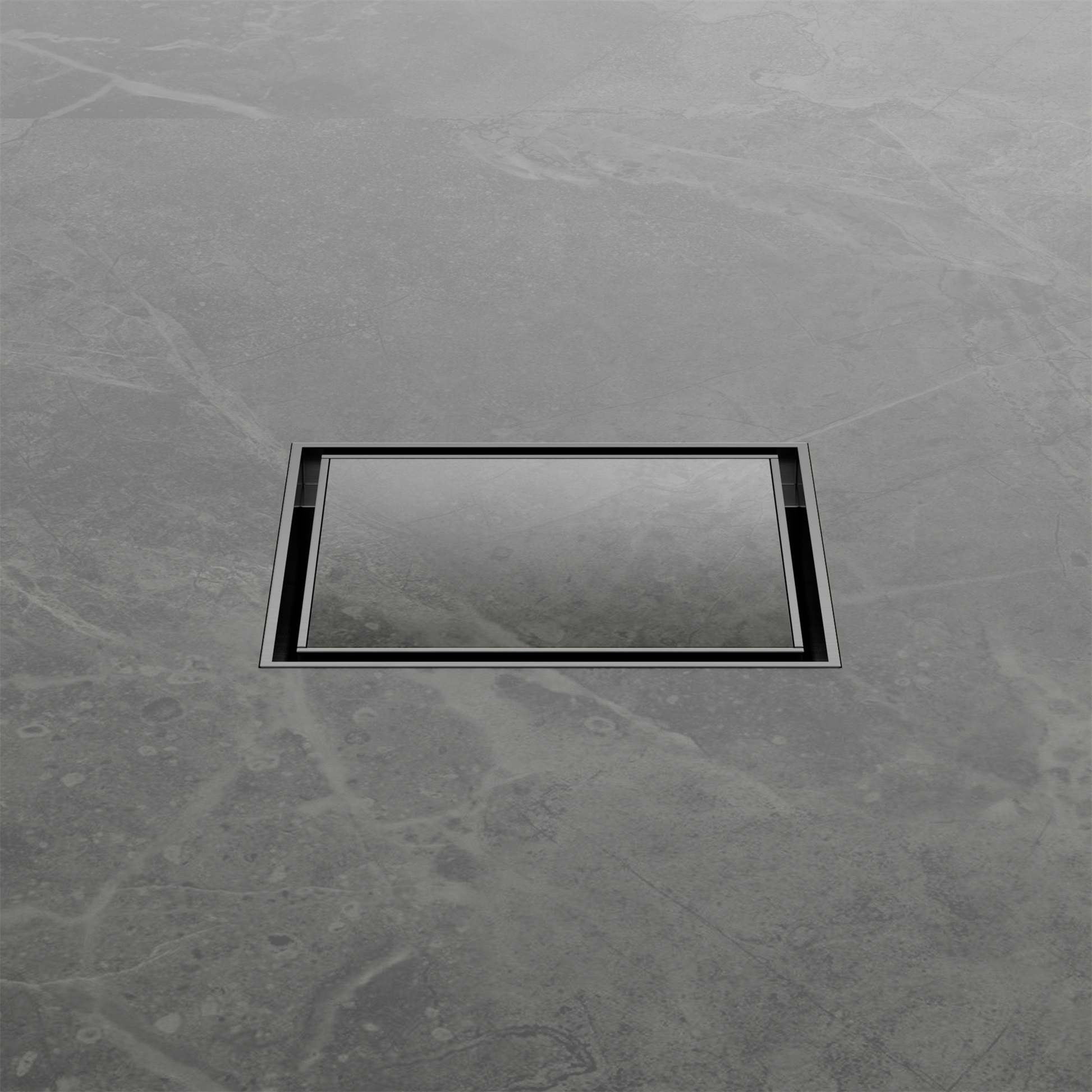 Nero 100mm Square Tile Insert Floor Waste 50mm Outlet, Gun Metal