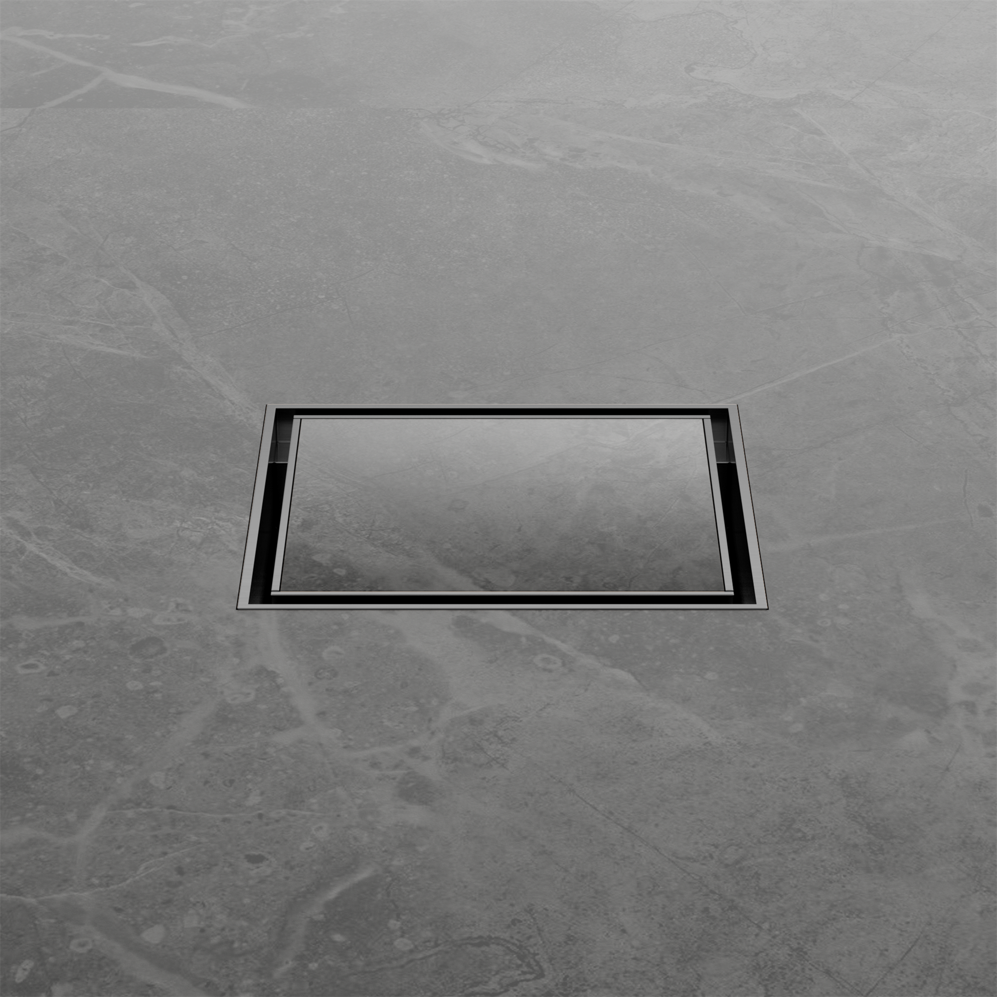 Nero 100mm Square Tile Insert Floor Waste 50mm Outlet, Gun Metal
