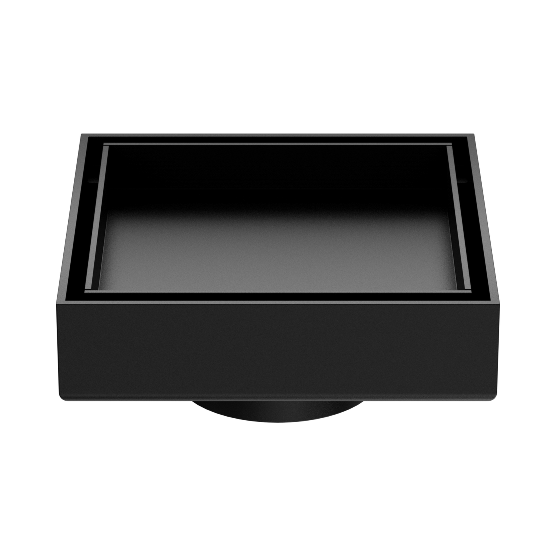 Nero 100mm Square Tile Insert Floor Waste 50mm Outlet, Matte Black