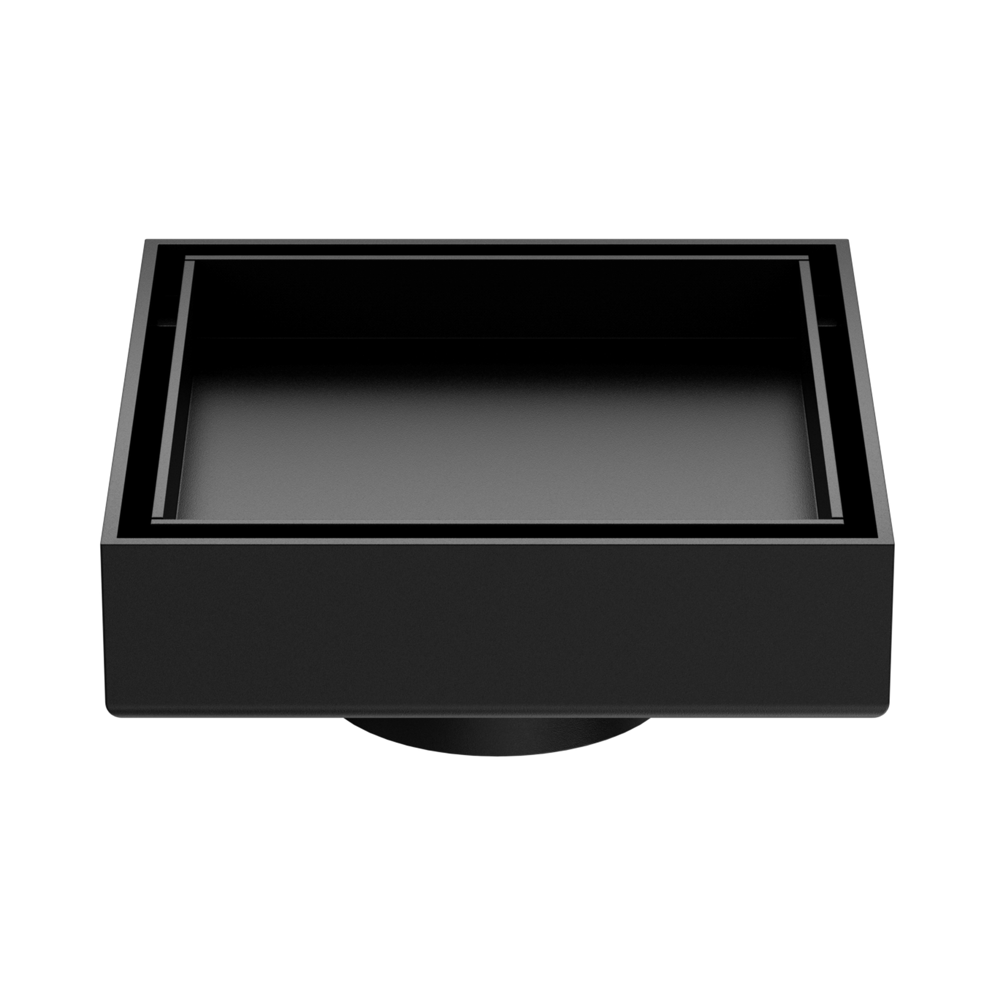 Nero 100mm Square Tile Insert Floor Waste 50mm Outlet, Matte Black