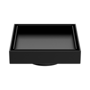 Nero 130mm Square Tile Insert Floor Waste 80mm Outlet, Matte Black