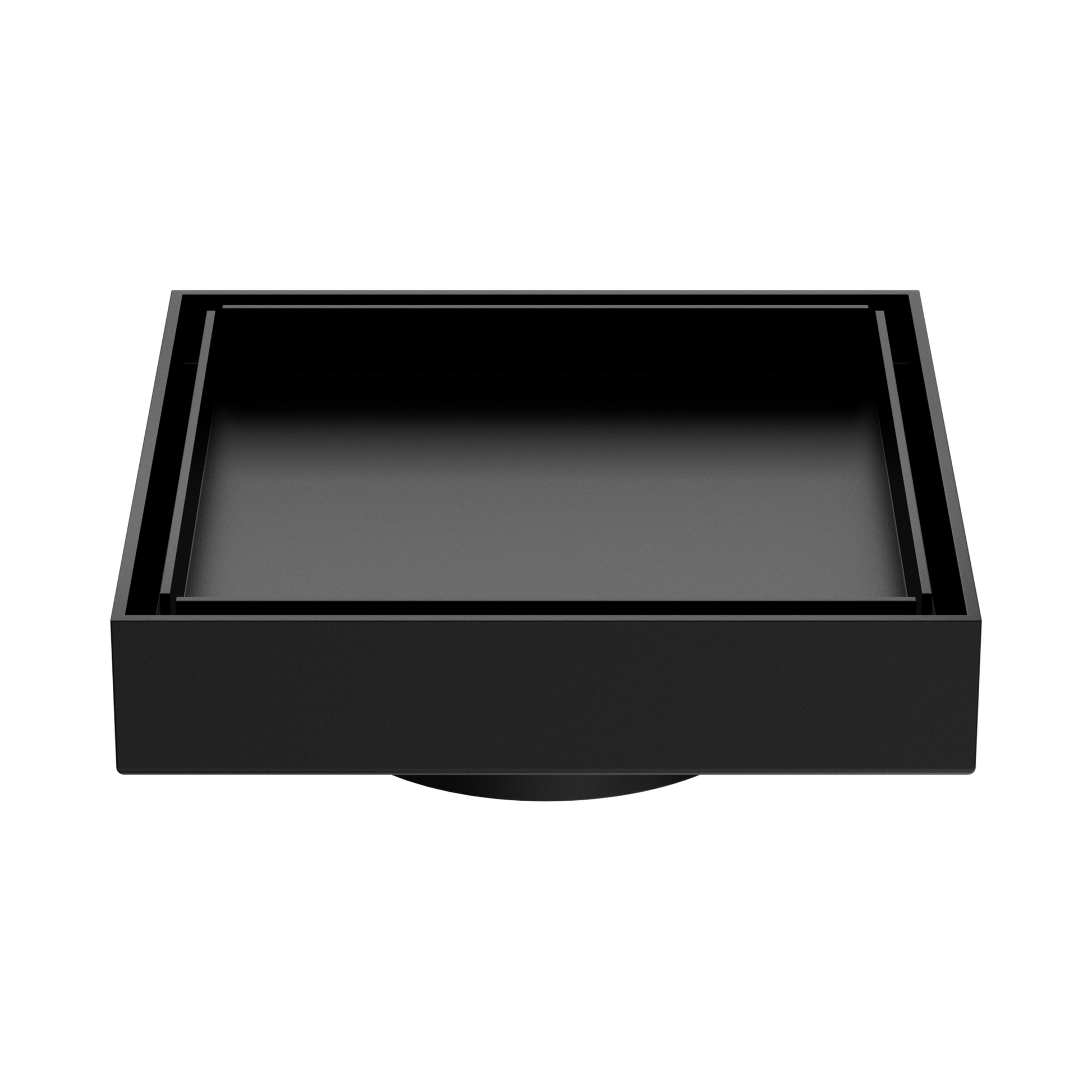 Nero 130mm Square Tile Insert Floor Waste 80mm Outlet, Matte Black