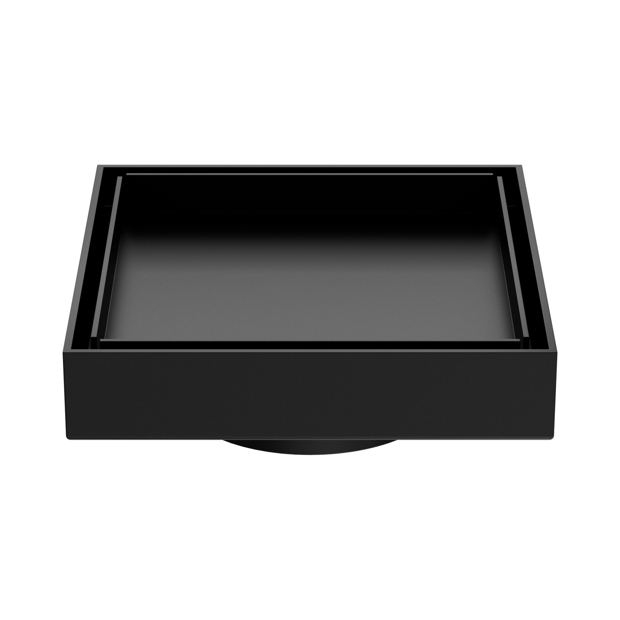 Nero 130mm Square Tile Insert Floor Waste 80mm Outlet, Matte Black