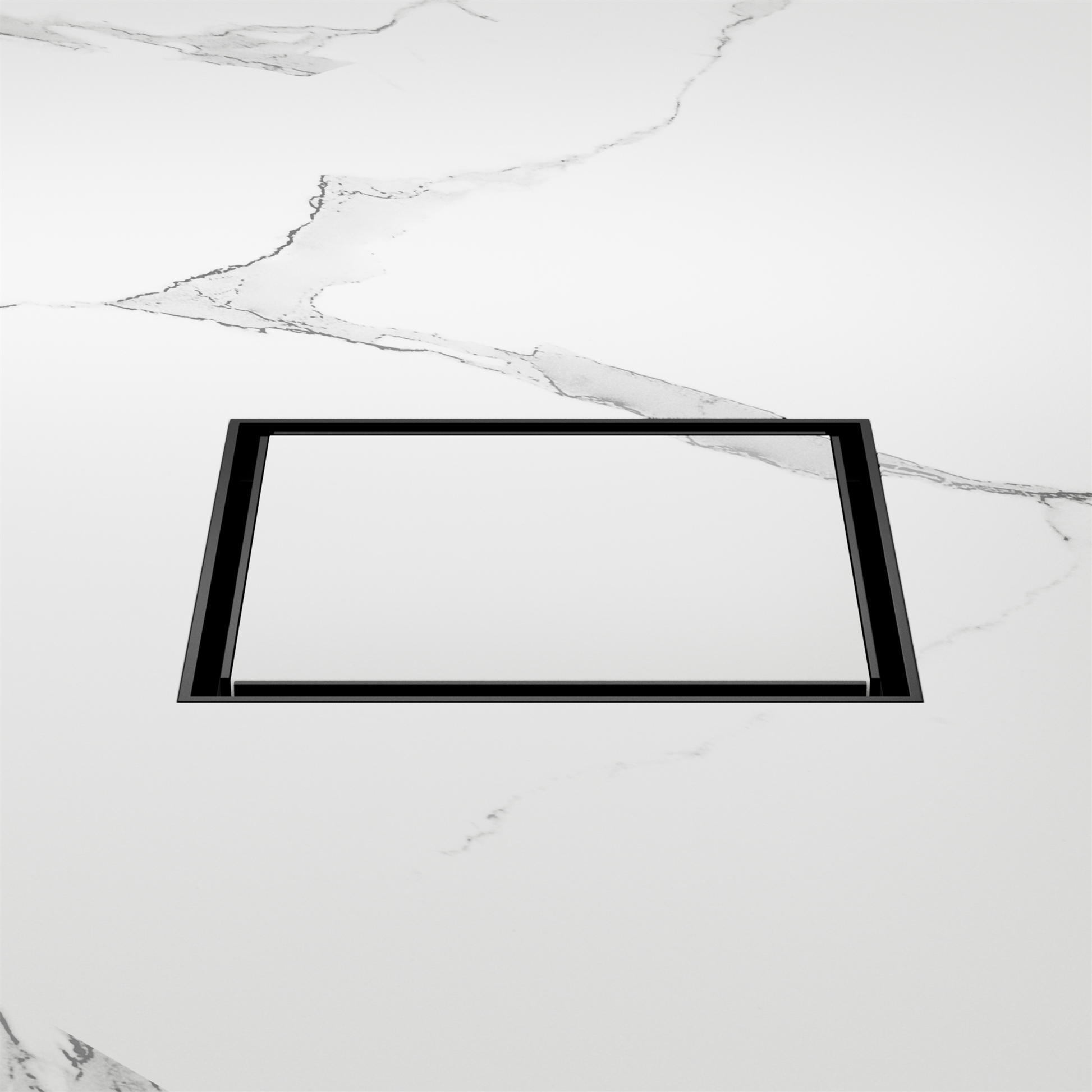 Nero 130mm Square Tile Insert Floor Waste 80mm Outlet, Matte Black