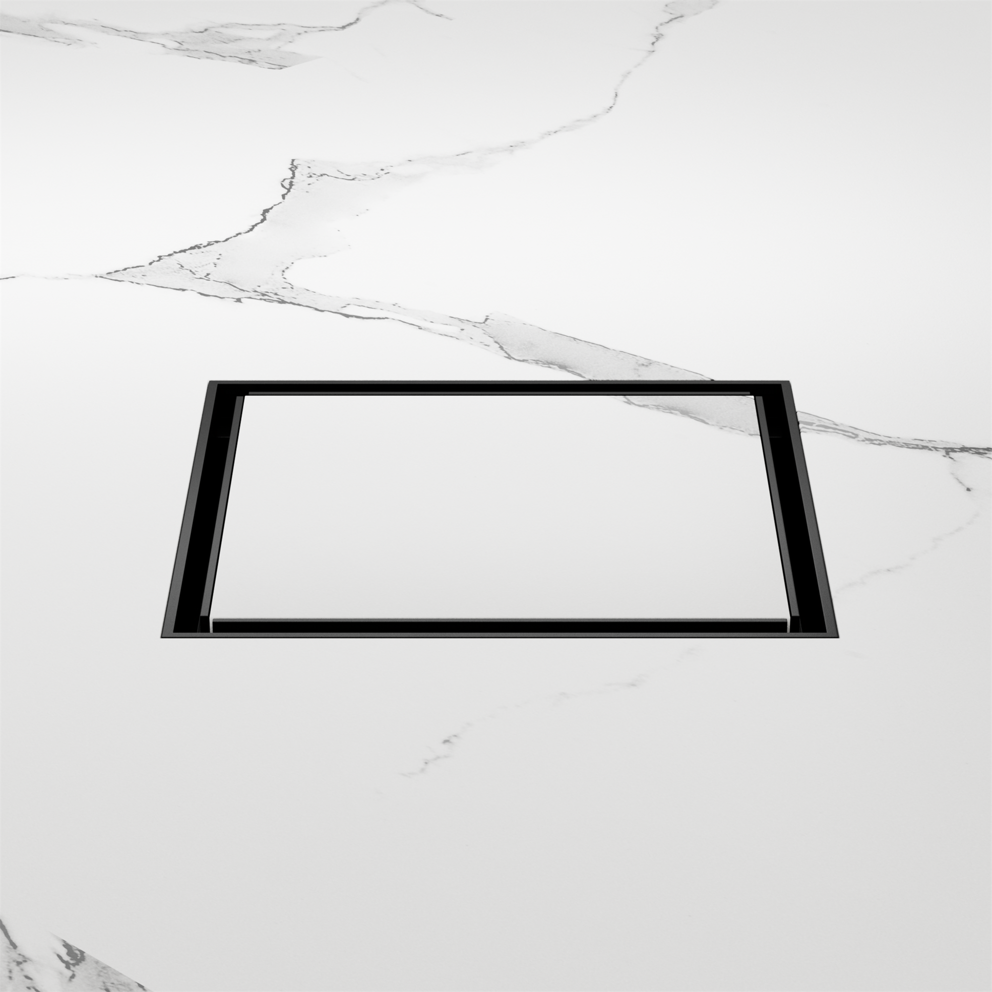 Nero 130mm Square Tile Insert Floor Waste 80mm Outlet, Matte Black