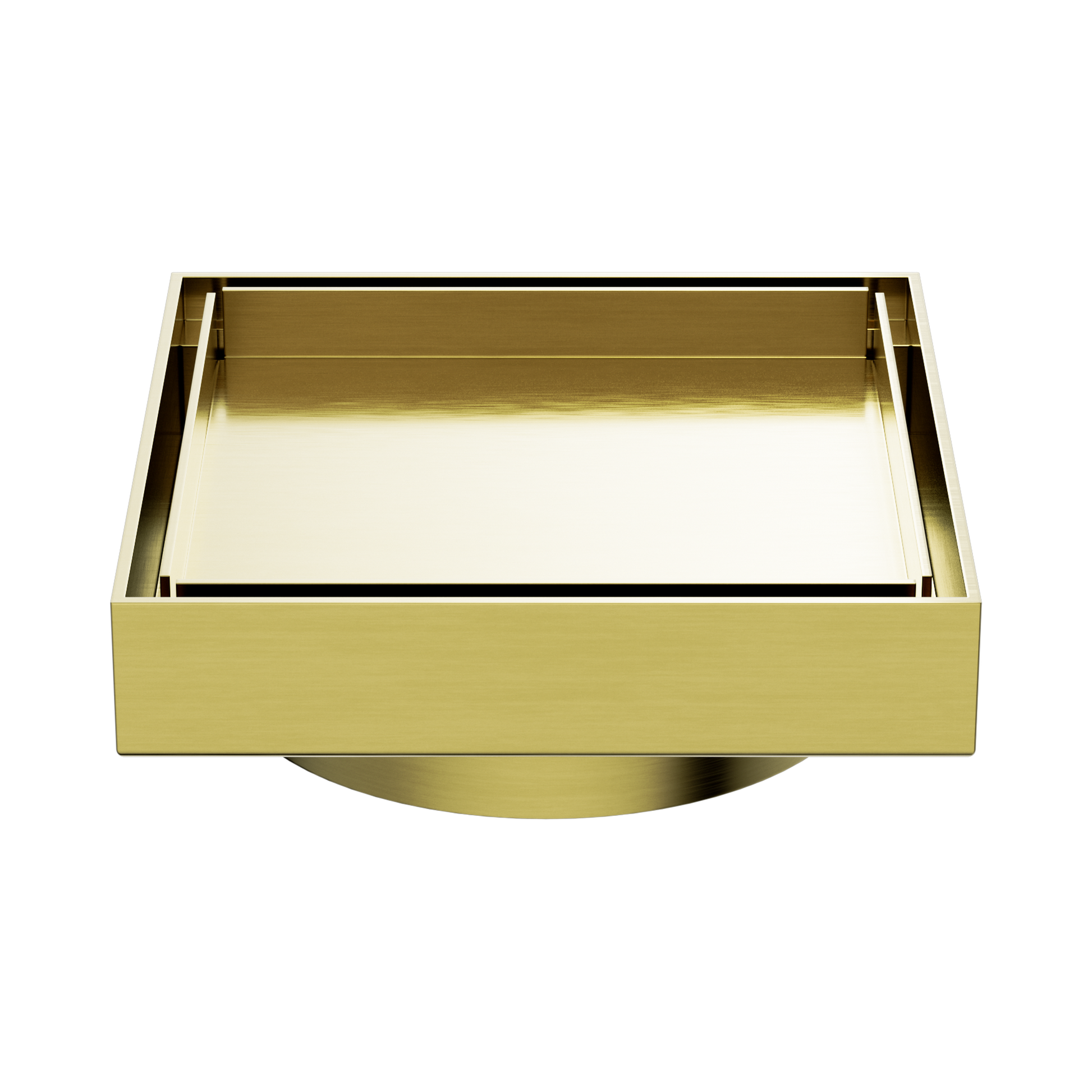 Nero 130mm Square Tile Insert Floor Waste 100mm Outlet, Brushed Gold