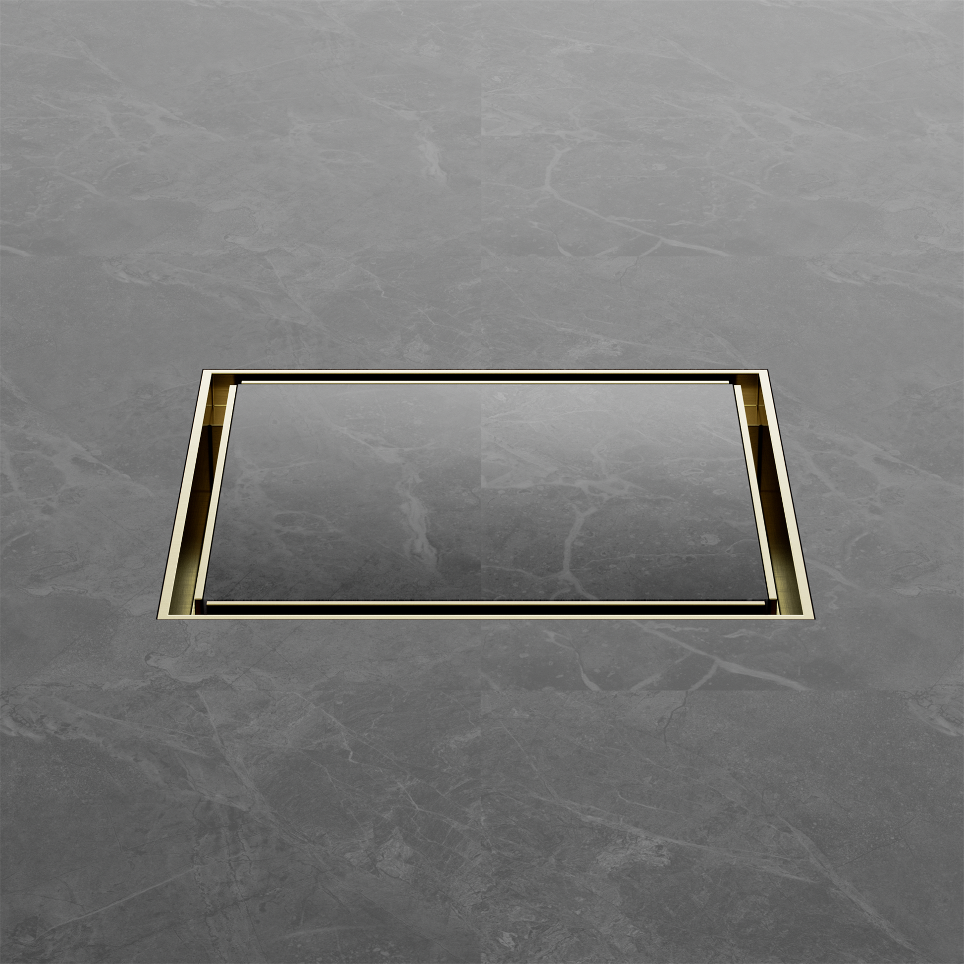Nero 130mm Square Tile Insert Floor Waste 100mm Outlet, Brushed Gold