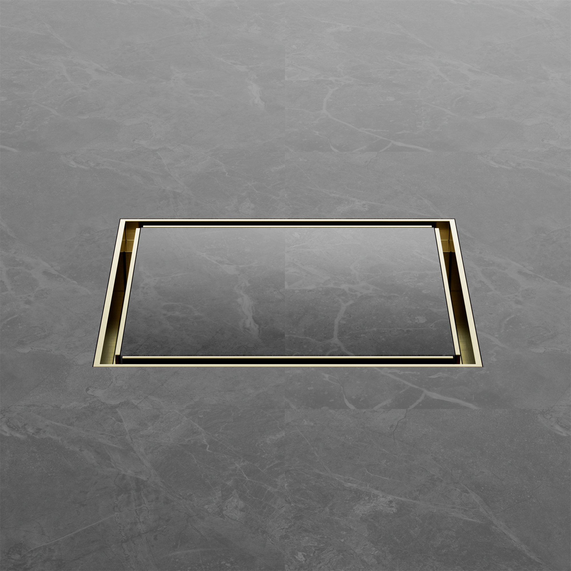 Nero 130mm Square Tile Insert Floor Waste 100mm Outlet, Brushed Gold