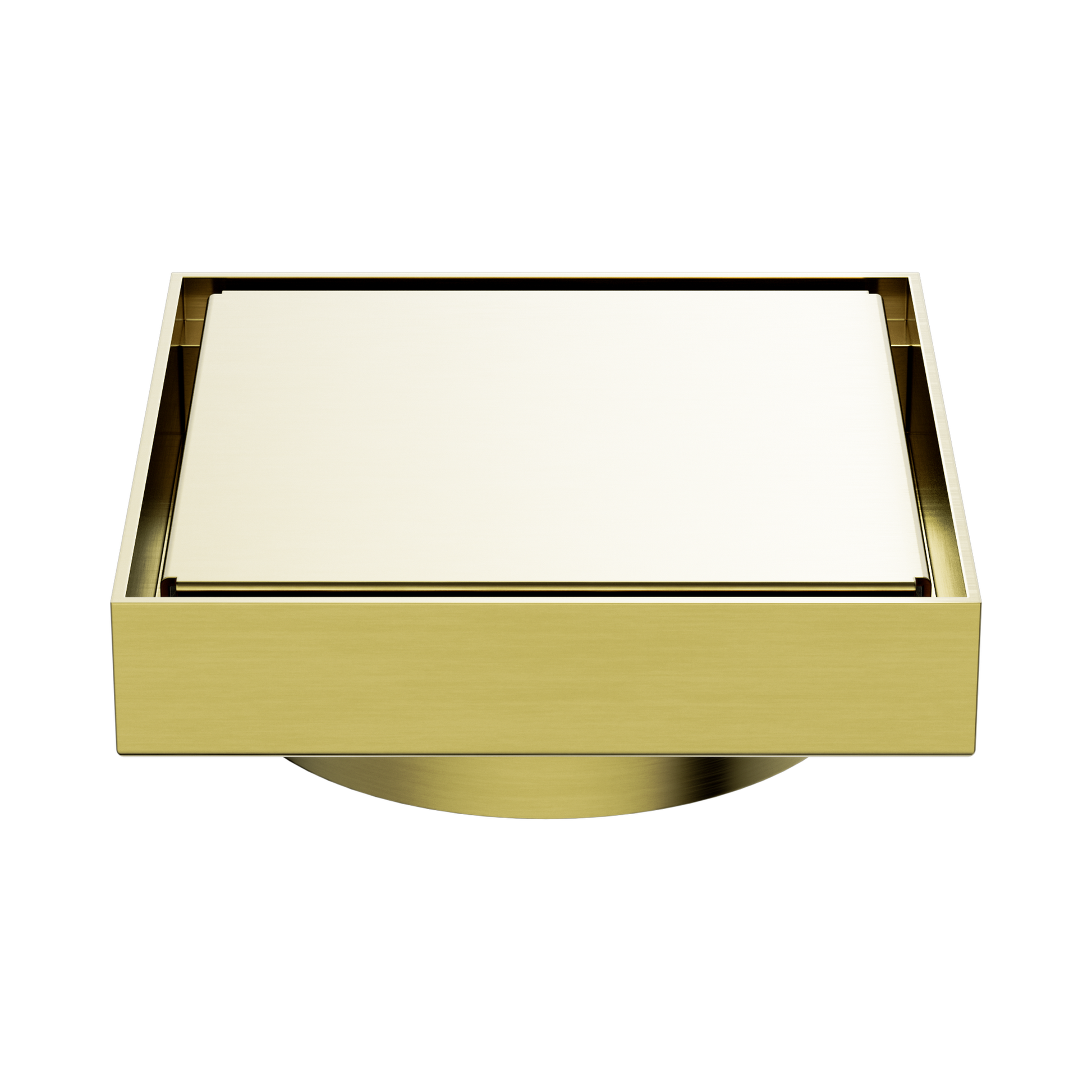 Nero 130mm Square Tile Insert Floor Waste 100mm Outlet, Brushed Gold